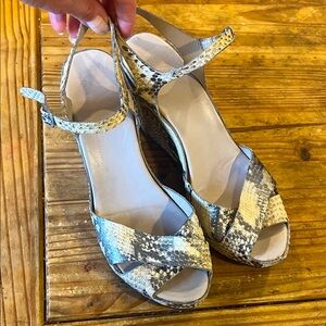 AGL Snakeskin Pattern Wedge Sandals
